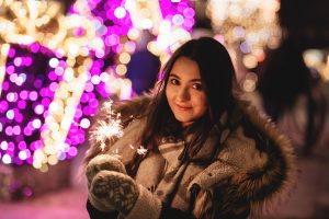 girl holding a sparkler 2